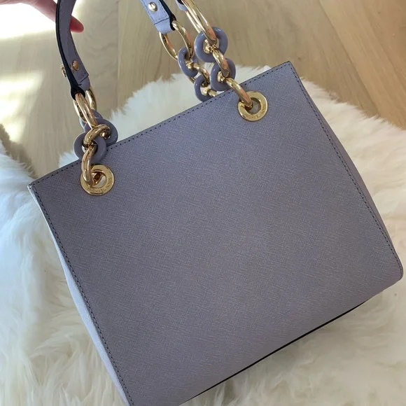 NewMicheal Kors Cynthia Saffiano Small Leather Satchel Bag